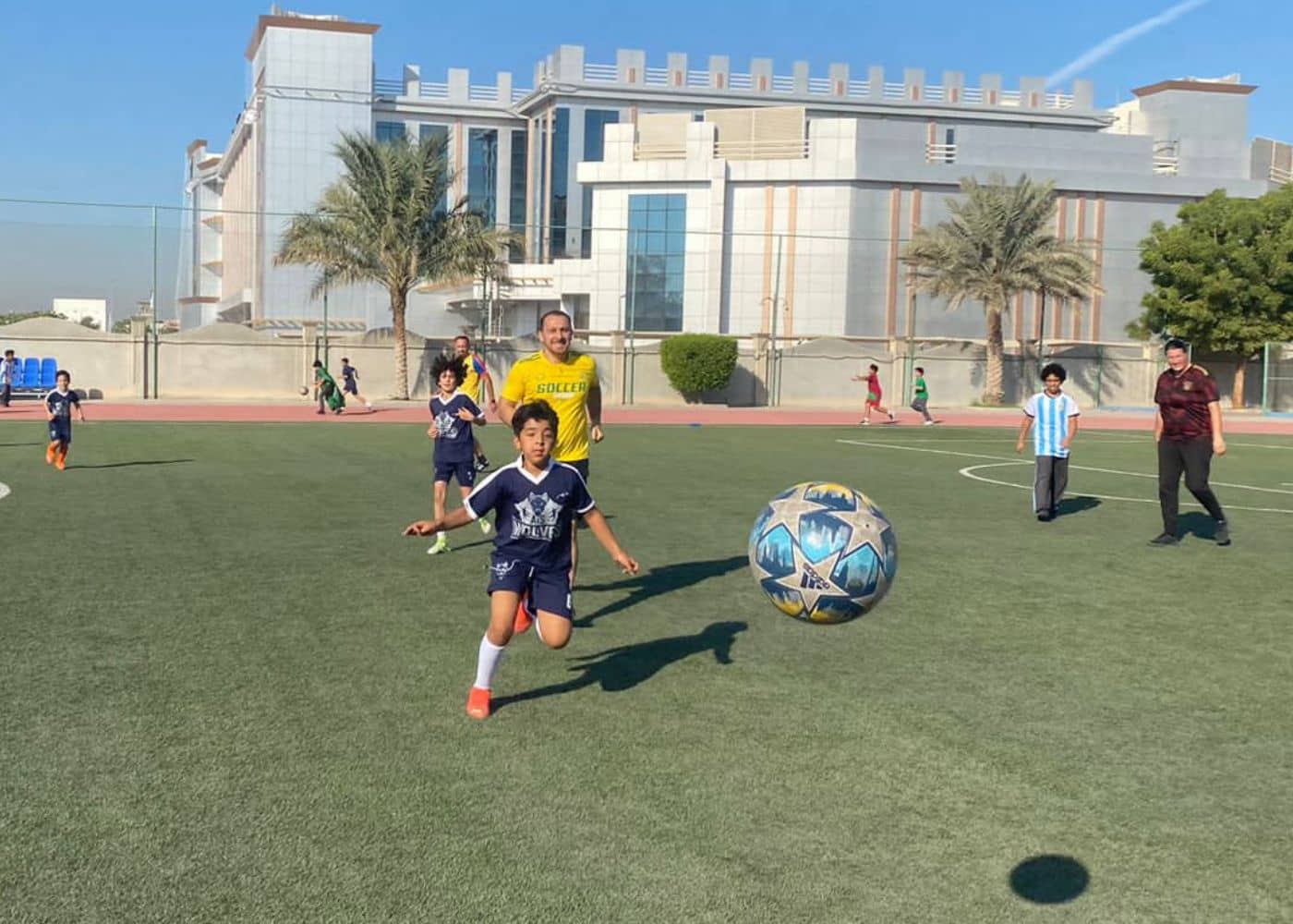 Students of Abu Dhabi International School at the Football event