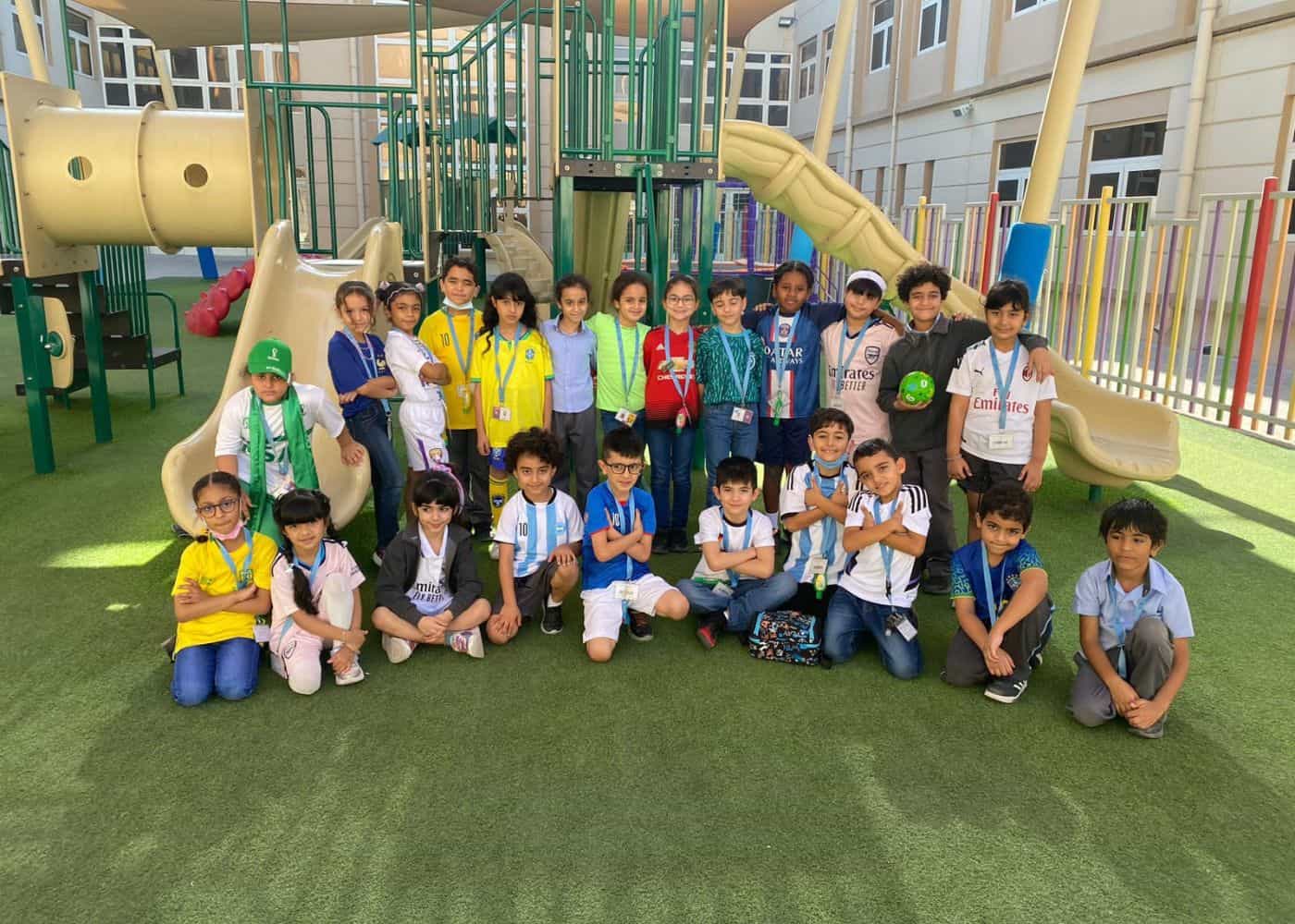 Students of Abu Dhabi International School at the Football event