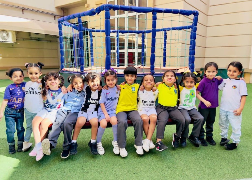 Students in the playgroud of AIS, one of the top kindergartens in Abu Dhabi