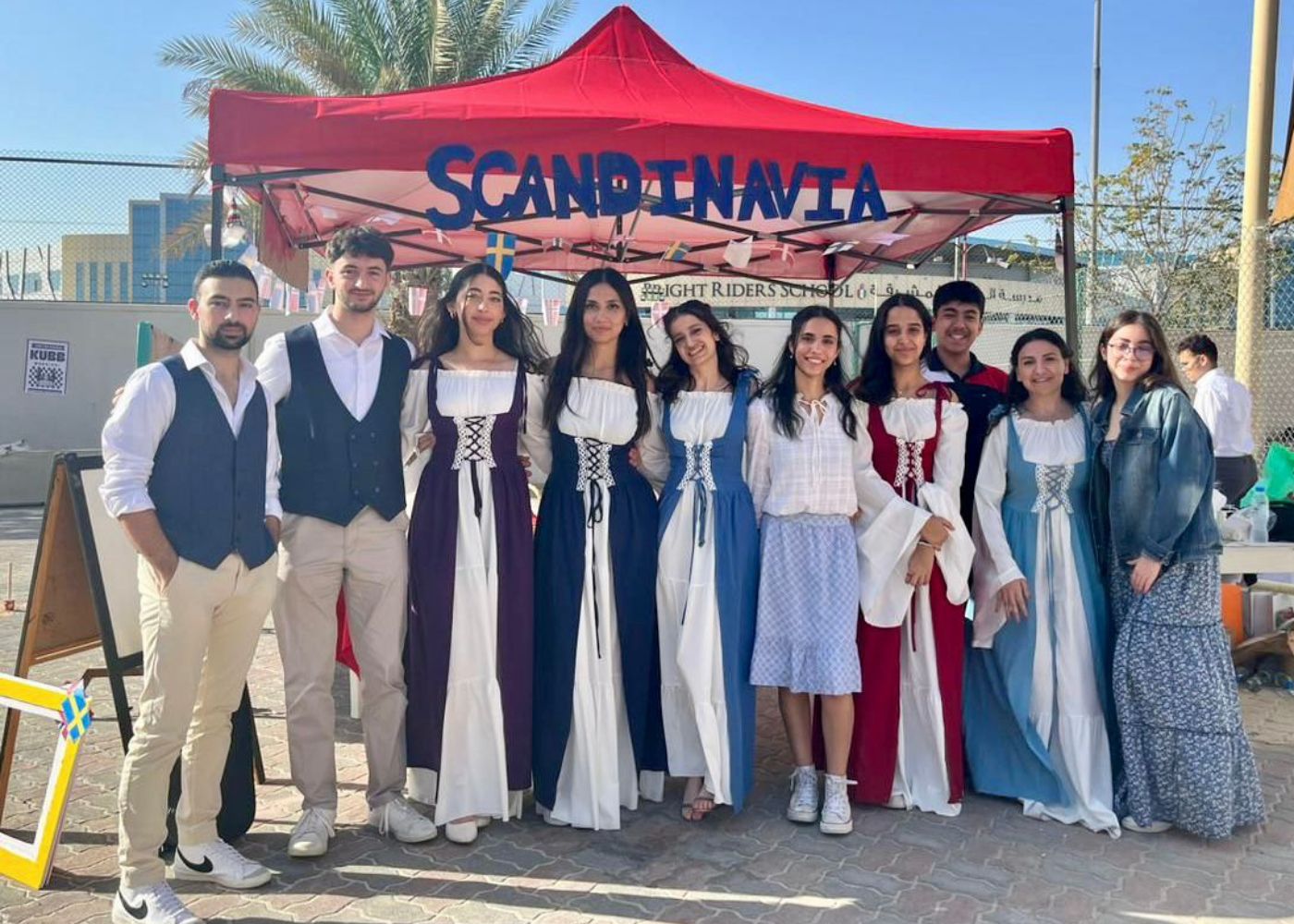 Students of Abu Dhabi International School at the Global Markey Day event