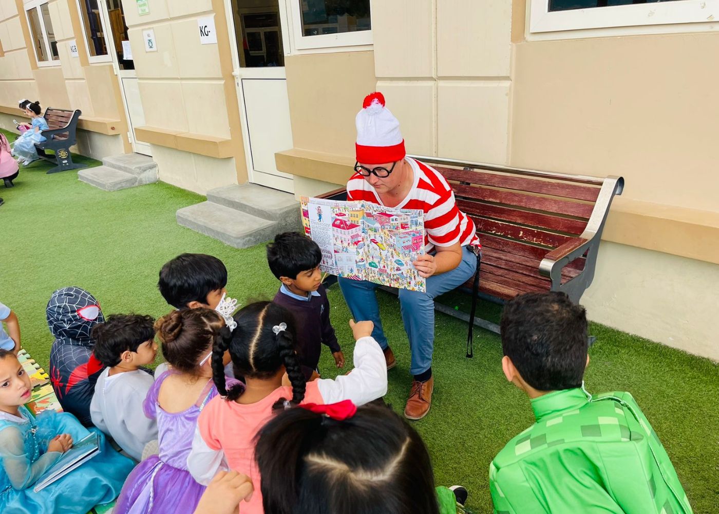 Students of Abu Dhabi International School at the Reading Month events